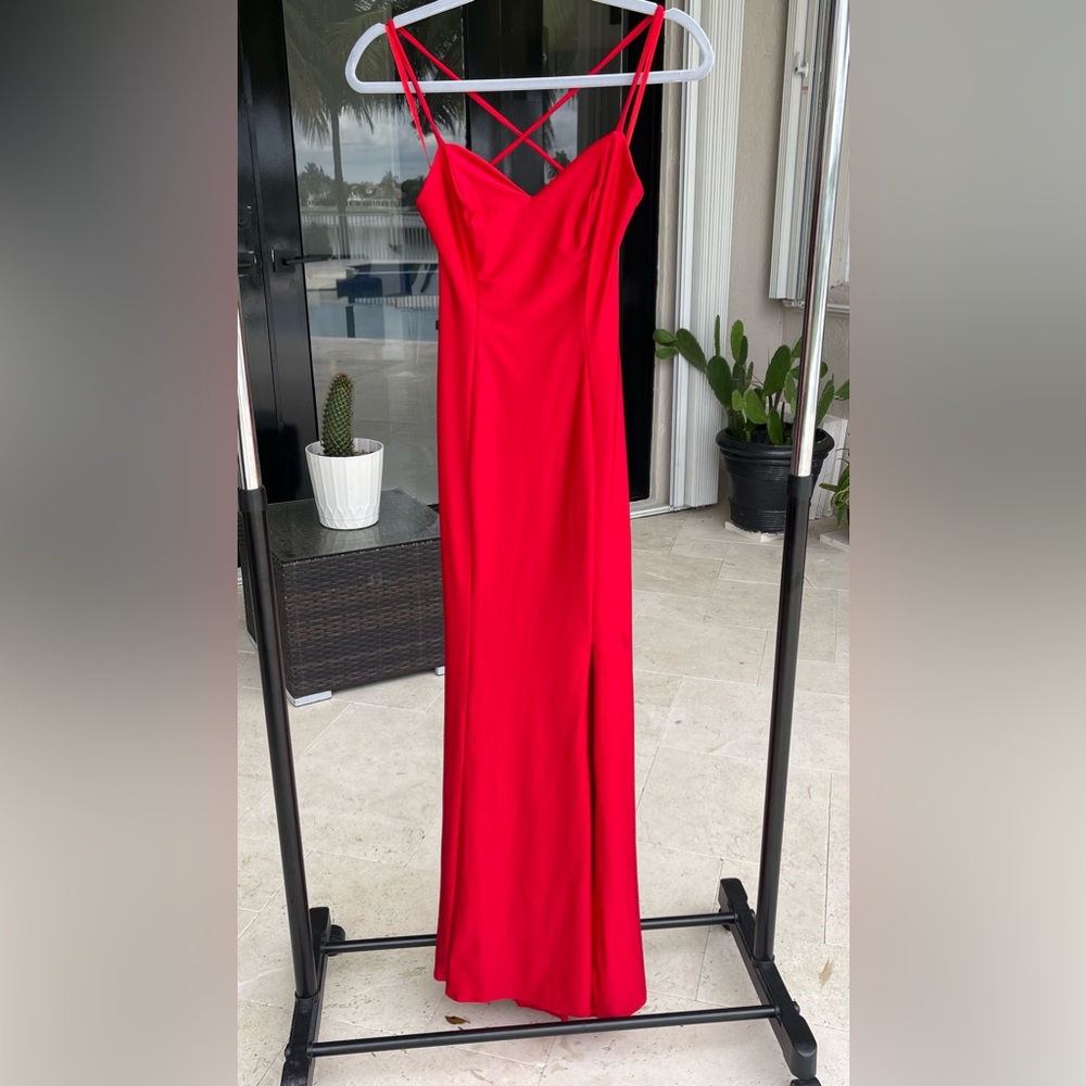 Red, prom dress size 2 , Worn only once.